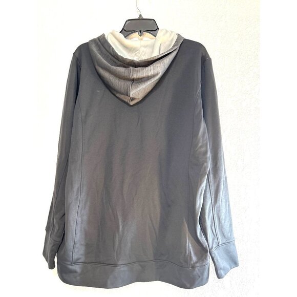 bcg Womens Pullover Hoodie Black/Gray Striped Missing Hoodie Drawstring Size XL - Picture 2 of 6